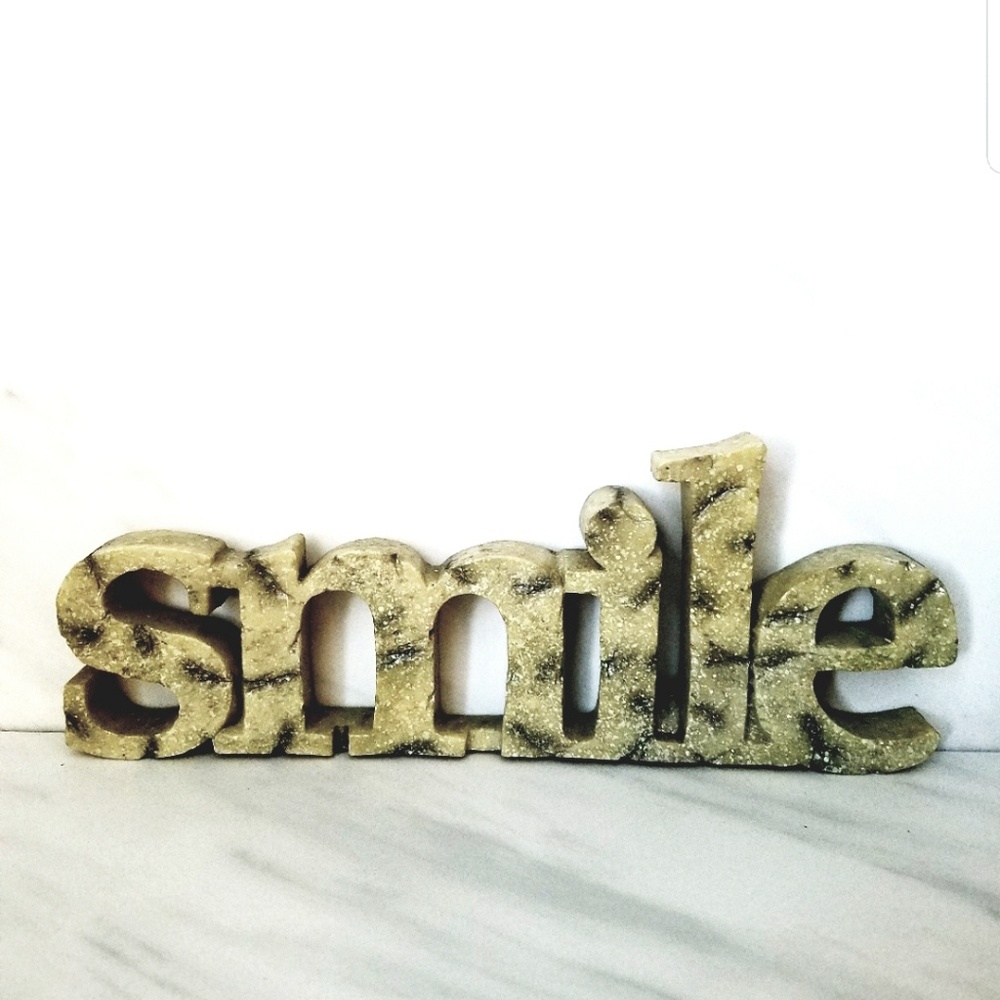SMILE Word Decor Wall or Shelf Plaque